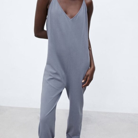 Zara Slate Grey Sleeveless Jumpsuit - Picture 2 of 7